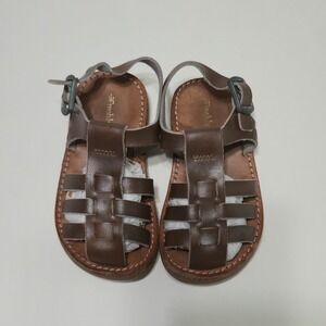 Freshly Picked Cognac Bixby Leather Fisherman Sandals Kids Toddler Size 5 Brown